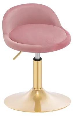Produktbild von Drehhocker Make-up-Hocker Barhocker - Samtbezug - Rosa - 42,5 bis 58 cm - Schreibtischstuhl