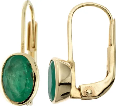 Produktbild von JOBO Boutons 333 Gold Gelbgold 2 Smaragde Ohrringe Ohrhänger