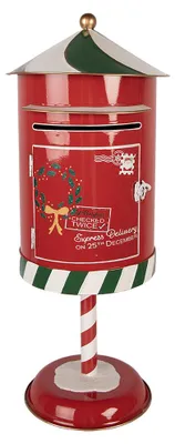 Produktbild von Clayre & Eef Weihnachtsdekorationsfigur Briefkasten Ø 24x58 cm Rot Metall