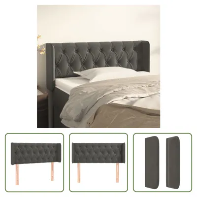 Produktbild von The Living Store Kopfteil mit Ohren Dunkelgrau 93x16x78/88 cm Samt