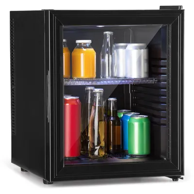 Produktbild von Klarstein Kühlschrank, Mini Kühlschrank mit Glastüre, Mini-Kühlschrank für Getränke, Snacks & Kosmetik, Kühlschrank Klein & Leise, Verstellbare Ablagen, Kleiner Skincare Kühlschrank 12-18°C, 32L