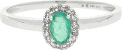 Produktbild von JuwelmaLux Ring 585/000 (14 Karat) Weißgold mit Brillant und Smaragd JL30-07-0850 55