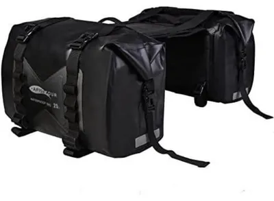 Produktbild von Wasserdichte Motorrad-Satteltaschen 50L 2er-Pack Schwarz Abnehmbar Reflektierend