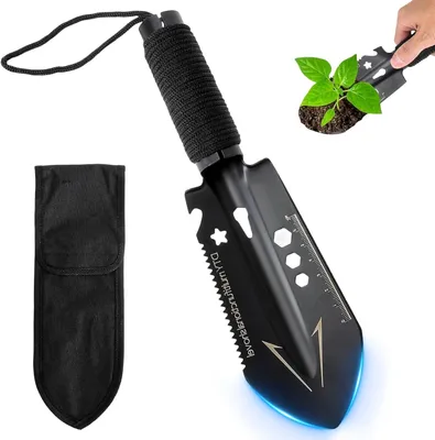 Immagine prodotto di Pala da giardino 9-in-1, ultraleggera, con custodia, multifunzionale per giardinaggio e campeggio