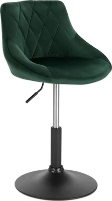Image de Tabouret de bar moderne Feddo – Vert foncé industriel – Tabouret de bar ergonomique avec dossier – Réglable en hauteur – Tabouret de cuisine et de bar – 1 pièce