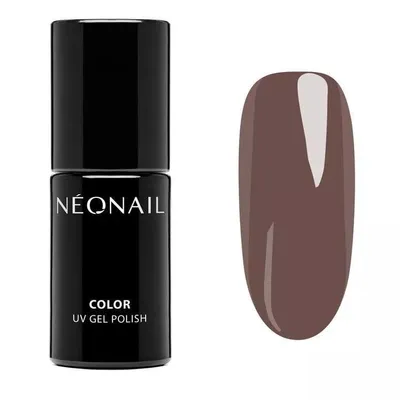 A bottle of NeoNail UV gel polish and a swatch of the color.