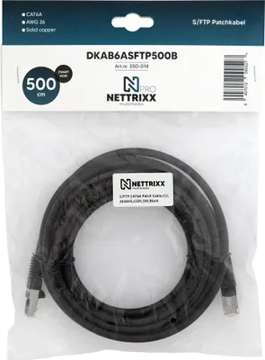 Zdjęcie produktu dla NETTRIXX - Cablepatch CAT6A SFTP 500 cm schwarz - 550014