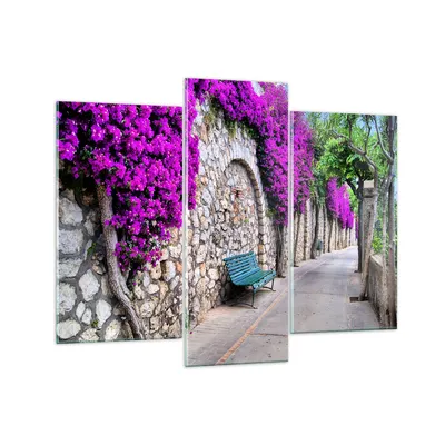 Produktbild von Bilder auf glas - Pflanzen Bank Straße Sommer - 130x100cm - Glasbilder - Wandbilder - Kunstdruck - zum Aufhängen bereit - Wanddekoration aus Glas - Glas Bilder - Wandbild auf Glas - GCB130x100-2790