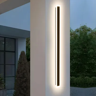 LED-Wandleuchte außen 120 cm 25 W 4000 K IP65 schwarz