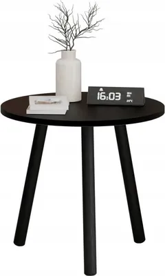 Zdjęcie produktu dla Kawowy Okrągły Stolik Ława Loft Industrial Salon 55 cm