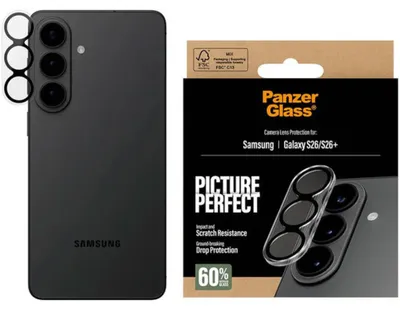 Produktbild von PanzerGlass ® PicturePerfect Kameraschutz Samsung Galaxy S26 | S26+, Samsung, Samsung - Galaxy S26, Samsung - Galaxy S26+, Trockene Anwendung, Kratzresistent, Schockresistent, Transparent, 1 Stück(e)