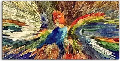 Produktbild von Coloray Canvas 140x70  Wandbild Leinwand Bilder abstrakte psychedelische Aquarell