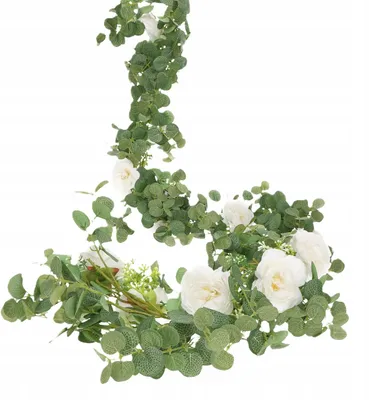 Produktbild von Emized Künstliche Girlande 180 cm Weiße Blumen Dekoration