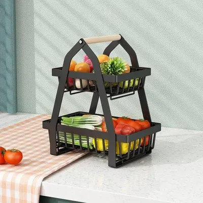 Produktbild von Famanu Obstkorb 2-stufig - Schwarz