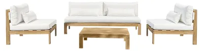 Produktbild von Gartenlounge Teakholz massiv Weiß Outdoor