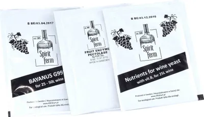 Produktbild von Allzweck-Weinhefe + Hefenährstoff + Pektolase, Wein Hefe, Hefe für Wein