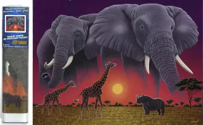 Obrázok produktu pre NORIMPEX Diamantové maľovanie Slony na savane 30x40cm