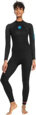 Image de Combinaison de plongée Roxy 4/3 mm, manches longues, fermeture éclair dorsale, pour femmes, couleur noire, taille 6 (femme), couleur noire, taille 6