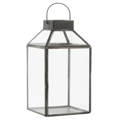 Produktbild von IB Laursen Laterne Norr schwarz Stumpen Kerze Metall Glas Tisch Garten 25x30cm