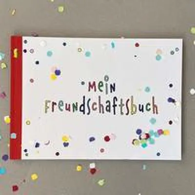 Produktbild von Freundschaftsbuch Konfetti für Grundschulkinder mit frechen Fragen für bis zu 25 Lieblingsmenschen