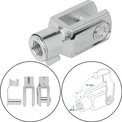 Produktbild von AS Gabelkopf Befestigung Bremsseil Anhänger M16 83mm kompatibel für Knott ALKO Peitz AS