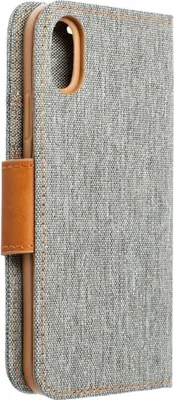 Produktbild von König Design Hülle kompatibel mit Apple iPhone XS Max Kunstleder Handyhülle - Handy Case Grau
