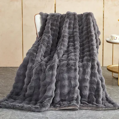 Productafbeelding van Fleecedeken 1000 g/m² - Zacht Pluche - Omkeerbaar - Lichtgewicht - Voor Bank/Slaapkamer - Ademend en Comfortabel - Deken