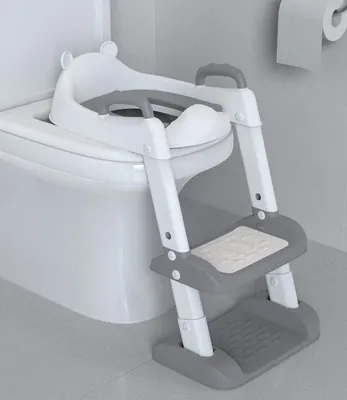 Produktbild von Kindertoilettensitz mit Treppe, Toilettentrainer für Kinder, höhenverstellbar und klappbar