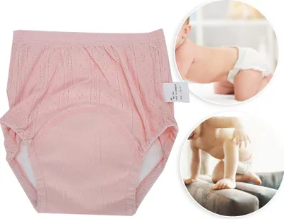 Produktbild von 4-lagige Baby-Windelhose, Urin-Auslaufsicher, Training, neugeborene Baumwollgaze, Kinder-Lernhose (Rosa 100)