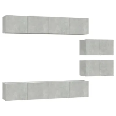 Produktbild von vidaXL 6-tlg. TV-Schrank-Set Betongrau Holzwerkstoff