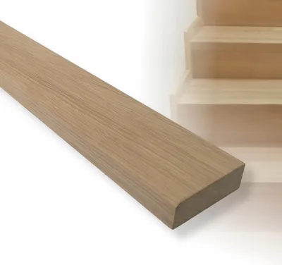 Obrázok produktu pre Spodná lišta - 100 cm - Dubové drevo - Koncová lišta - Schodisková lišta - Pripravené na samopremaľovanie