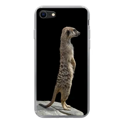 Produktbild von MuchoWow® Handyhülle Schutzhülle Hülle für iPhone 8 Erdmännchen - Wilde Tiere - Schwarz Silikon Softcase Handy Hülle - Schutzhaube