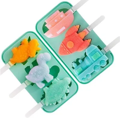Produktbild von Silikon-Eisformen – 2er-Pack, 12 Eisstiele – Eisformen für Kinder und Erwachsene – Set aus Eisformen – BPA-frei
