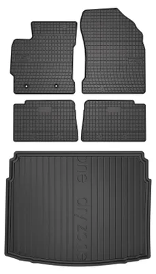 Zdjęcie produktu dla Dywaniki gumowe + mata bagażnika do Toyota Auris II 2012-2018 (hatchback, górny poziom podłogi) – czarne, dopasowane – Wielganizator SolidPRO