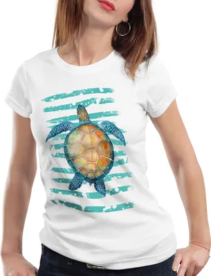 Produktbild von style3 Turtle Power Damen T-Shirt schildkröte strand urlaub, Größe:S
