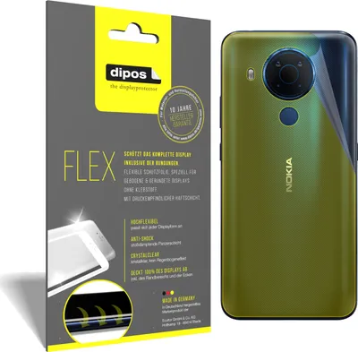 Produktbild von 2x Schutzfolie für Nokia 5.4 Rückseite Folie, 100% Displayabdeckung, dipos Flex