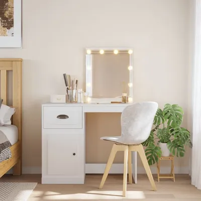 Produktbild von "im Angebot" Schminktisch mit LED-Leuchten Weiß 90x42x132,5 cm - Schminktische CC22940