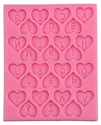 Produktbild von Herzförmige Buchstaben, Kuchen, Kekse, Schokolade, Zuckerpaste, Lebensmittel, Silikonform, Backformen