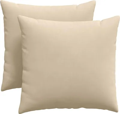 Image de vidaXL Coussins de canapé, lot de 2, couleur crème, 45 x 45 cm, en tissu
