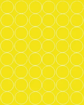 Image de Autocollants ronds, diamètre 6 cm, 48 pièces, jaune brillant