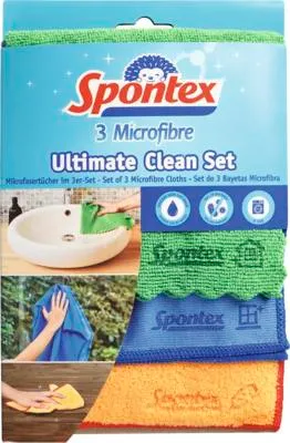 Image de Spontex Microfibre Ultimate Clean set de 3 chiffons
