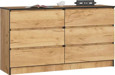 Image de Akord Commode 6 Tiroirs Chêne Craft 138X40X77