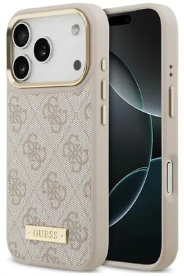 Obrázok produktu pre Puzdro Guess 4G Logo Plate MagSafe pre iPhone 18 Pro Max / 17 Pro Max, ružové