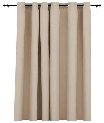 Produktbild von Verdunkelungsvorhang - Fenstervorhang - Leinenoptik - Mit Haken - 290x245 cm - Beige