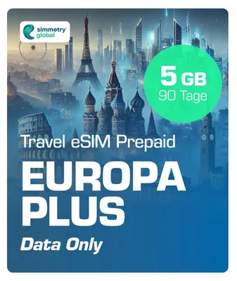 Produktbild von Simmetry Travel eSIM Europa PLUS Prepaid Simkarte 4G/5G