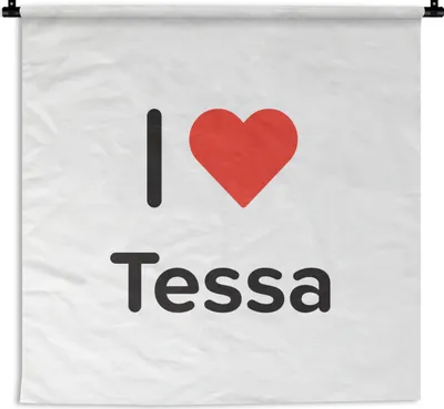 Produktbild von MuchoWow® Wandteppich Wandbehang Ich liebe - Tessa - Mädchen 150x150 cm Tapisserie Dekoration Wandtuch - Wohnaccessoires - Modernes
