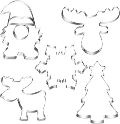 Produktbild von Ausstechformen Set 5-teilig - Edelstahl - Weihnachtsmotive