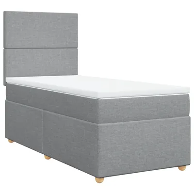 Produktbild von vidaXL Boxspringbett mit Matratze Hellgrau 100x200 cm Stoff