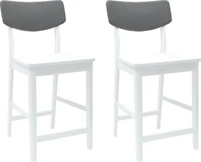 Immagine prodotto di vidaXL Sedie da sala da pranzo 2 pezzi Bianco 48 x 49 x 95 cm Legno massello di gomma