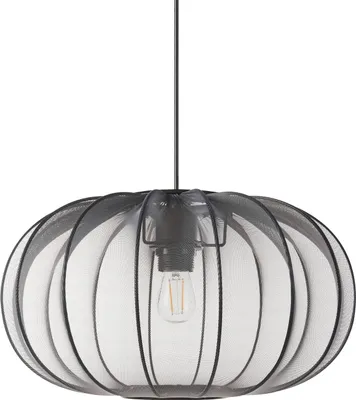 Produktbild von BELIANI Hängelampe Schwarz mit Nylon Schirm Modernes Design Beleuchtung Hängeleuchte Esszimmer Wohnzimmer Schlafzimmer